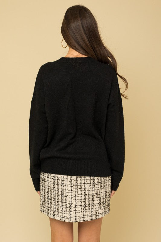 Bohemian Holiday Cheers Pullover Sweater