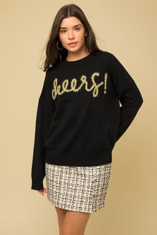 Bohemian Holiday Cheers Pullover Sweater