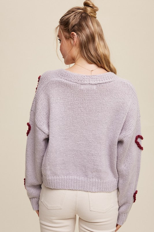 Bohemian Lots of Love Knit Copped Heart Cardigan