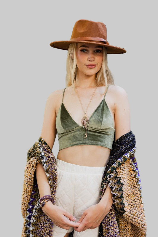 Bohemian Velvet Longline Bralette