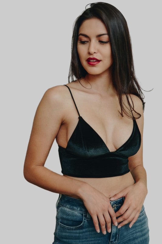 Bohemian Velvet Longline Bralette