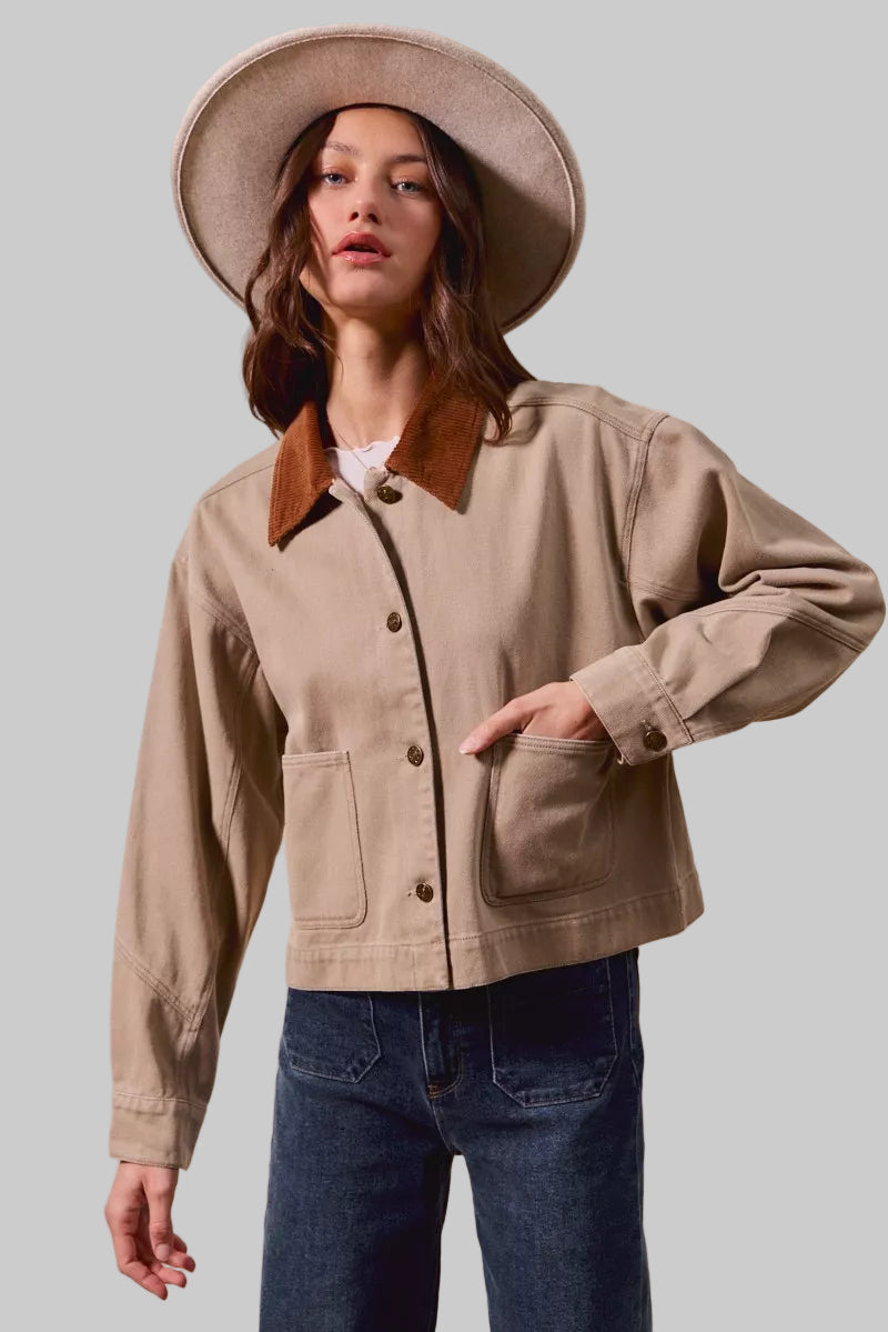Becca Boho Twill Cropped Western Jacket