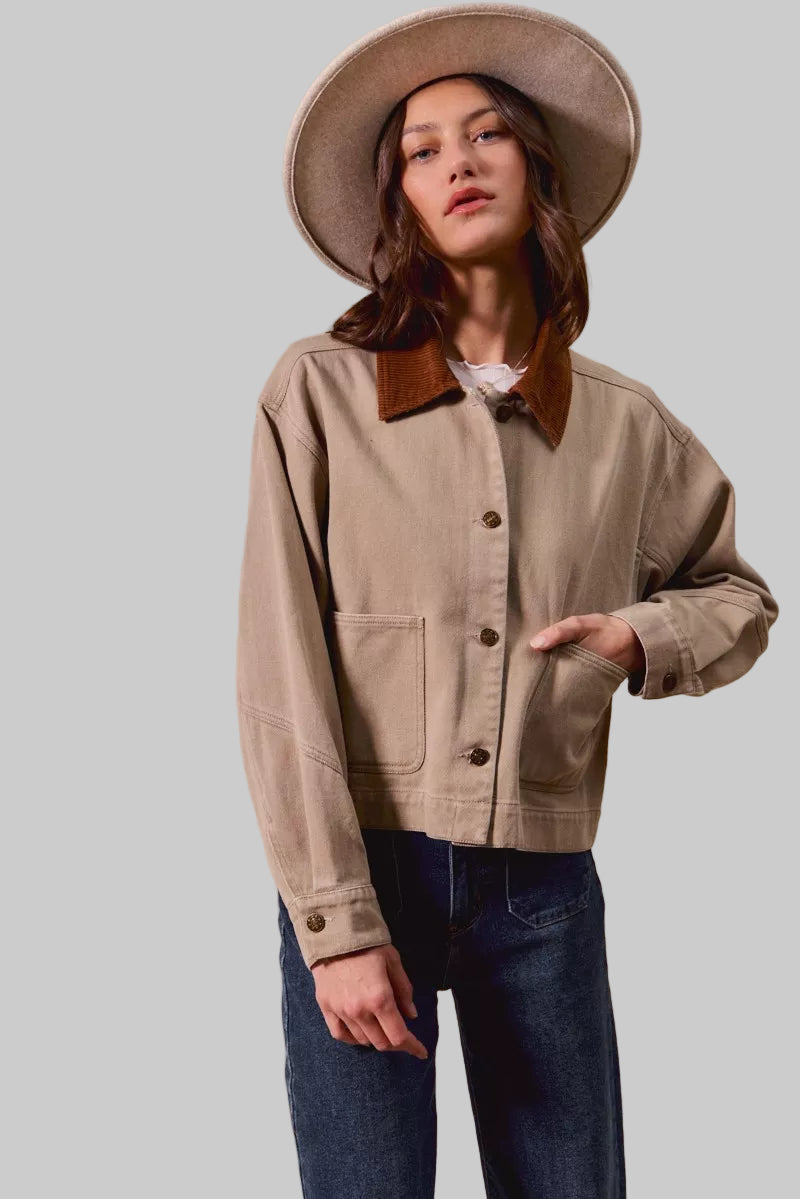 Becca Boho Twill Cropped Western Jacket