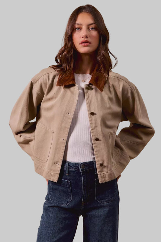 Becca Boho Twill Cropped Western Jacket