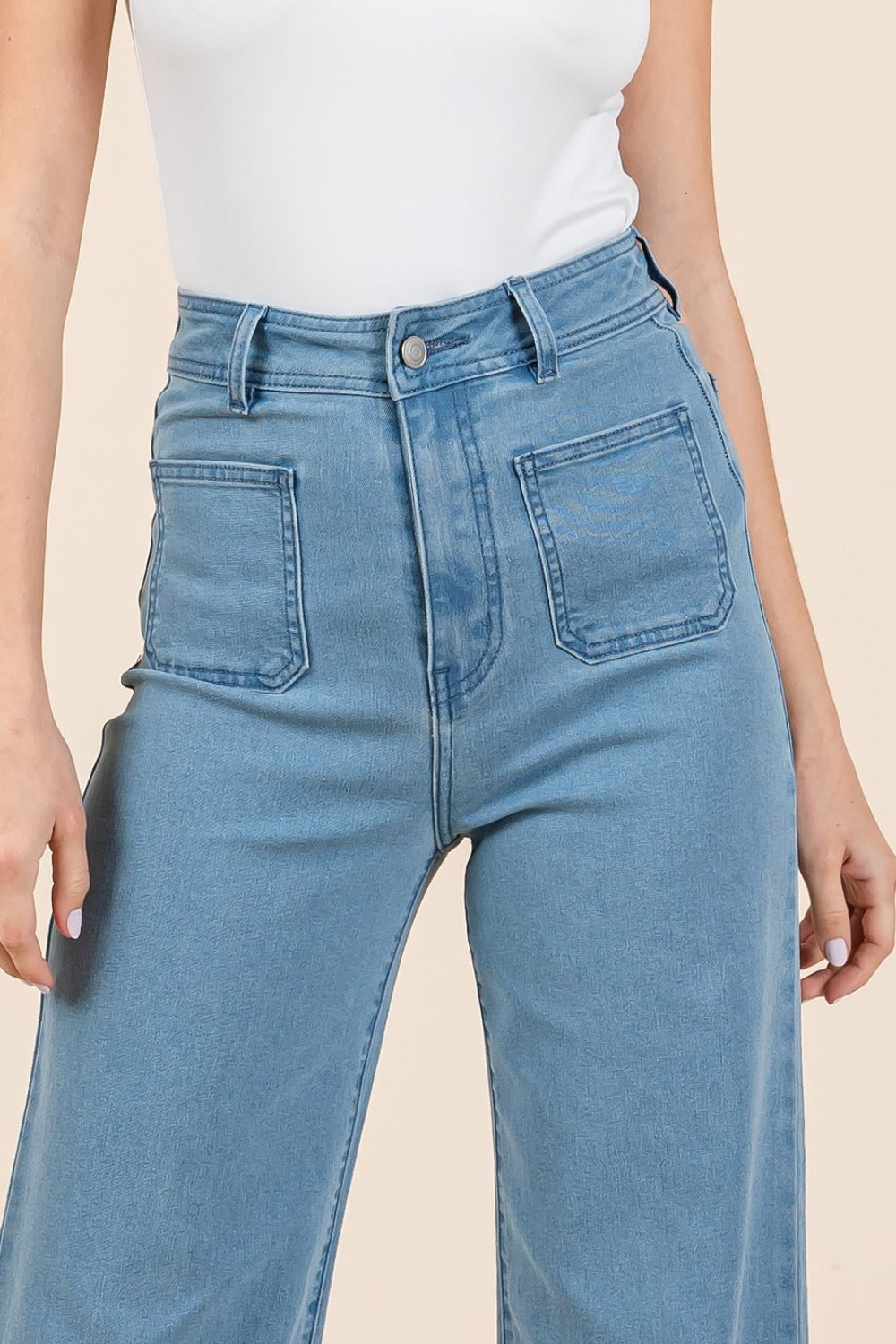 Bohemian Denim High Waist Wide Leg Jeans