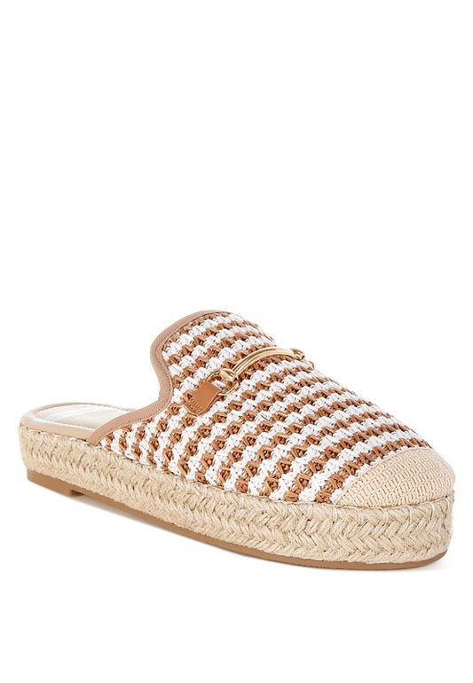 Bohemian Himari Raffia Slip-On Mules