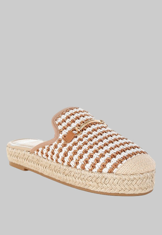 Bohemian Himari Raffia Slip-On Mules