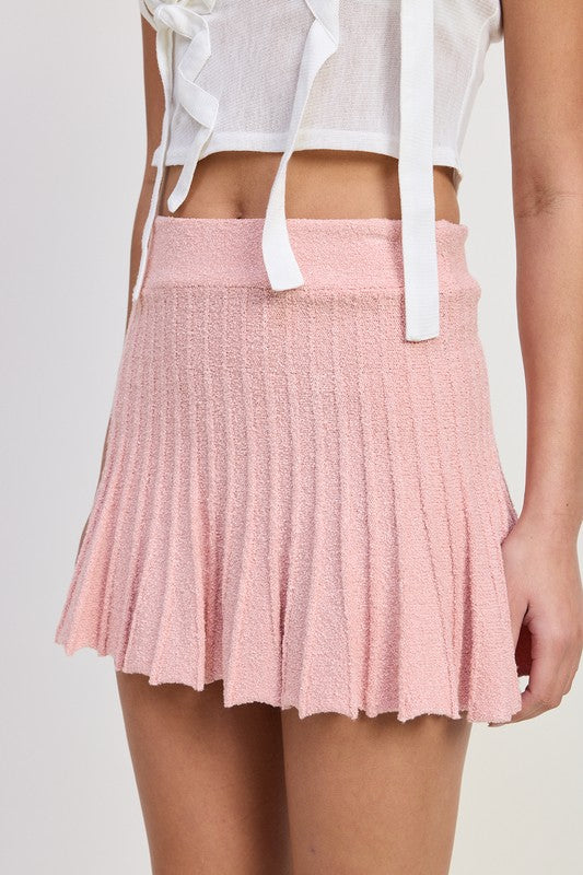Bohemian Pleated Mini Skirt