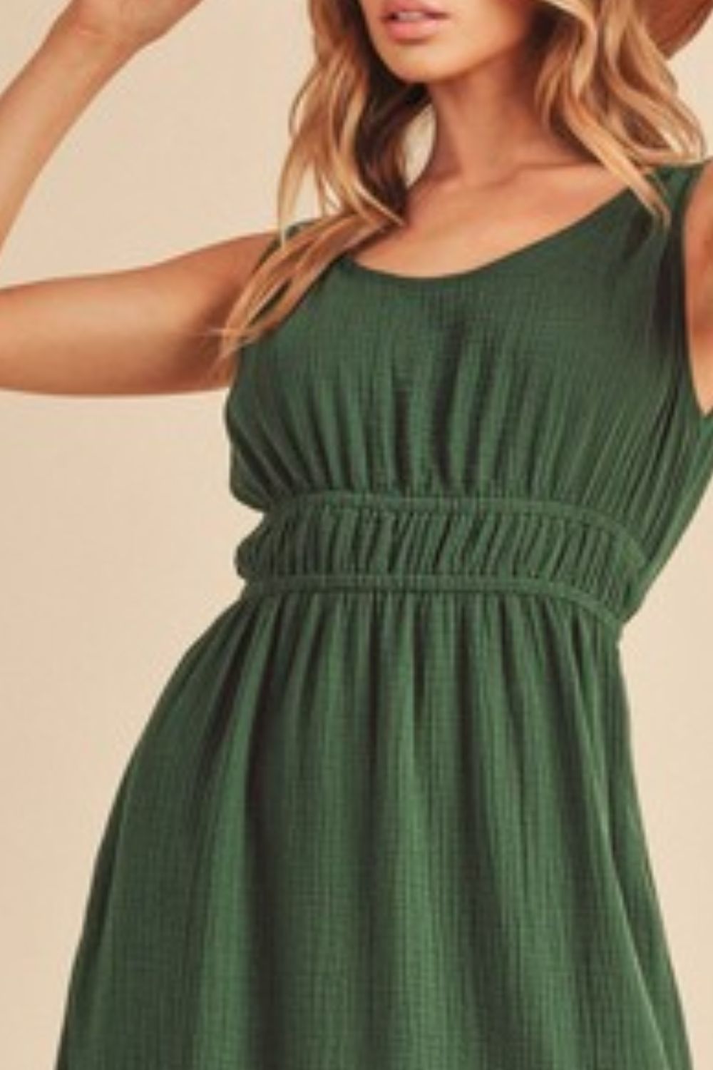 Bohemian Side Slit Round Neck Sleeveless Tank Dress