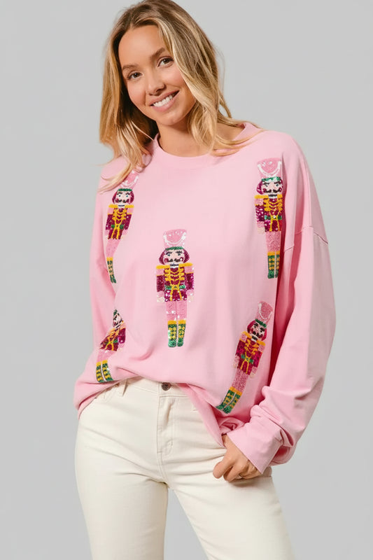 Brooklyn Sequin Nutcrackers Christmas Sweatshirt