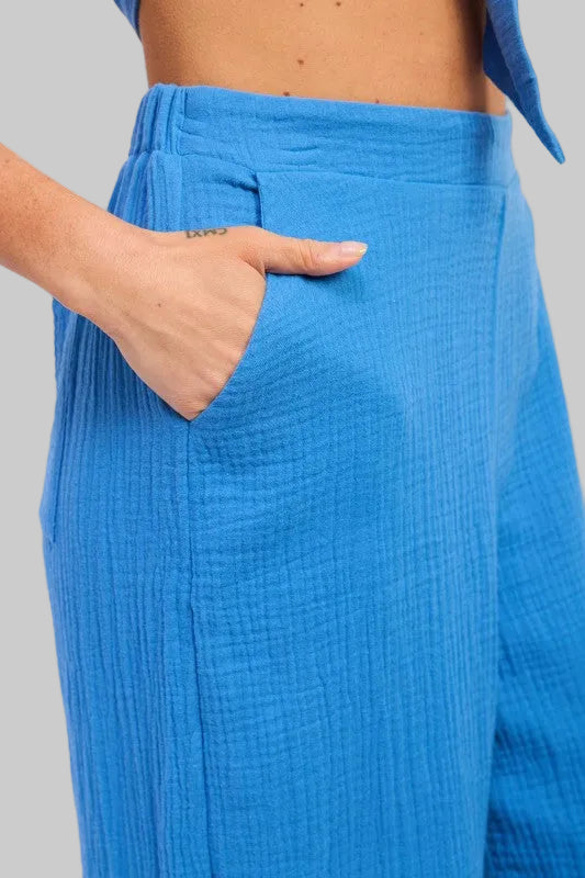 Callie Double Gauze High Waist Palazzo Pants