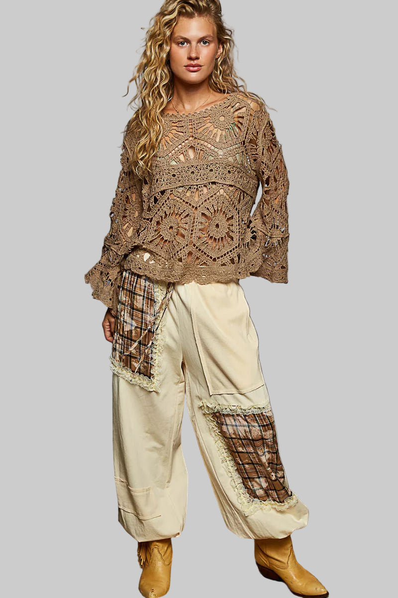 Deana Boho Crochet Knit Pattern Cropped Top