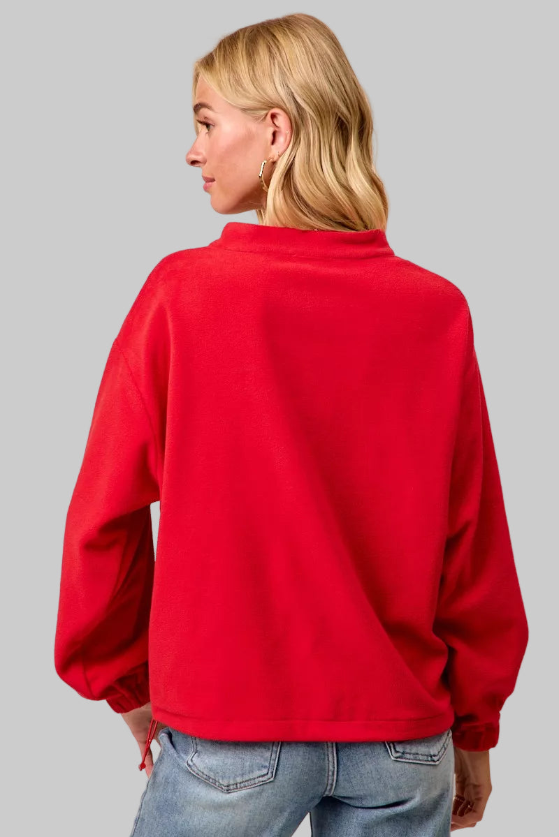 Eleanor Holiday Plaid Fleece Pullover Top