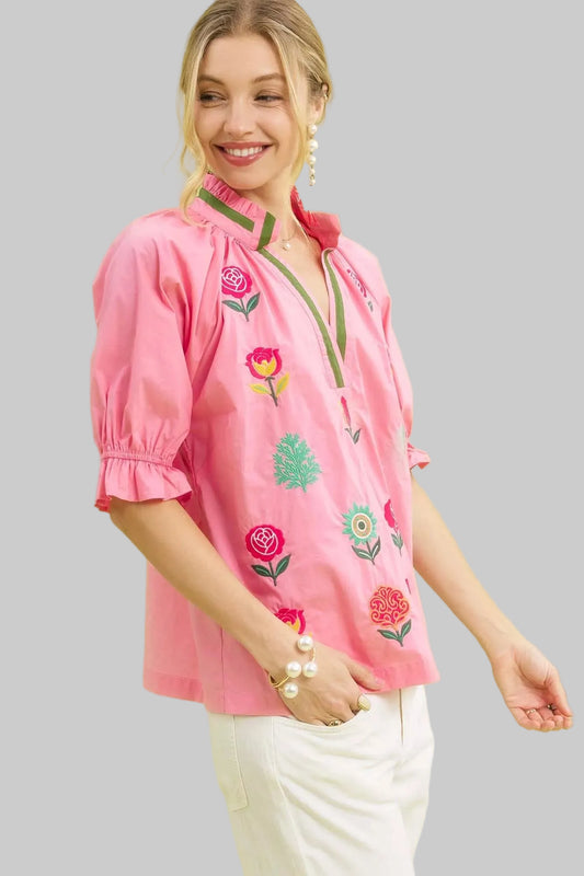 Freya Embroidered Floral Top