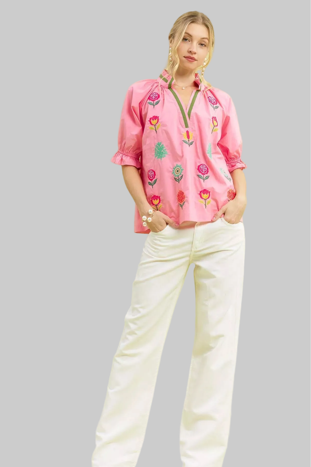 Freya Embroidered Floral Top