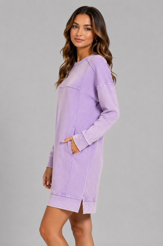 Sophie Terry Lavender Sweatshirt Dress