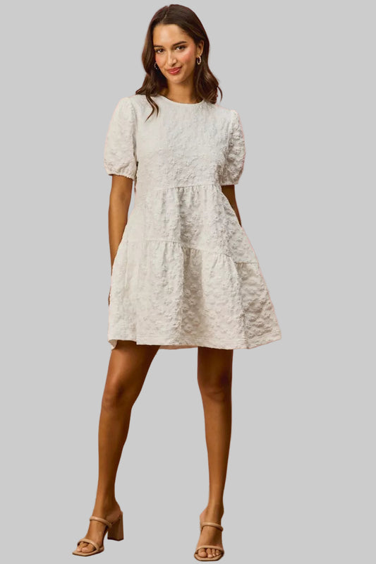 Iris Boho Floral Jacquard Dress