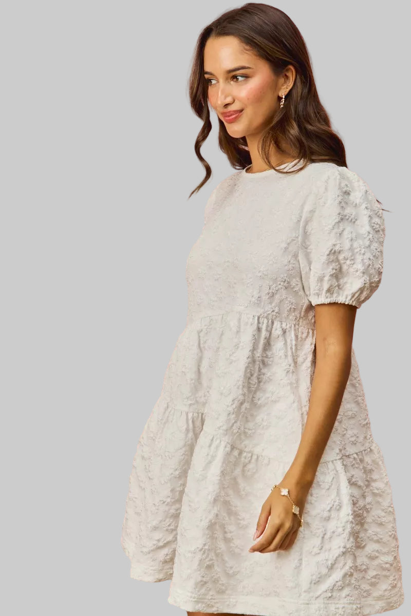 Iris Boho Floral Jacquard Dress