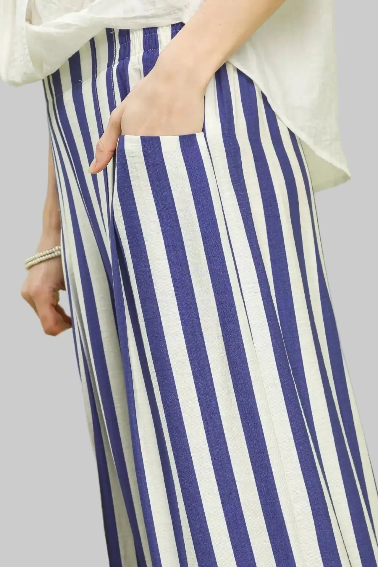 Isabel Nautical Stripe Wide Leg Pants
