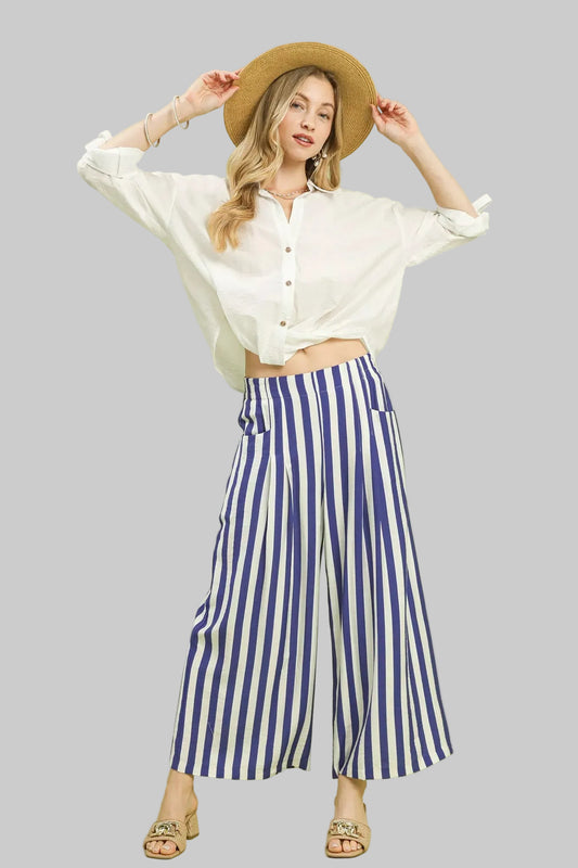 Isabel Nautical Stripe Wide Leg Pants