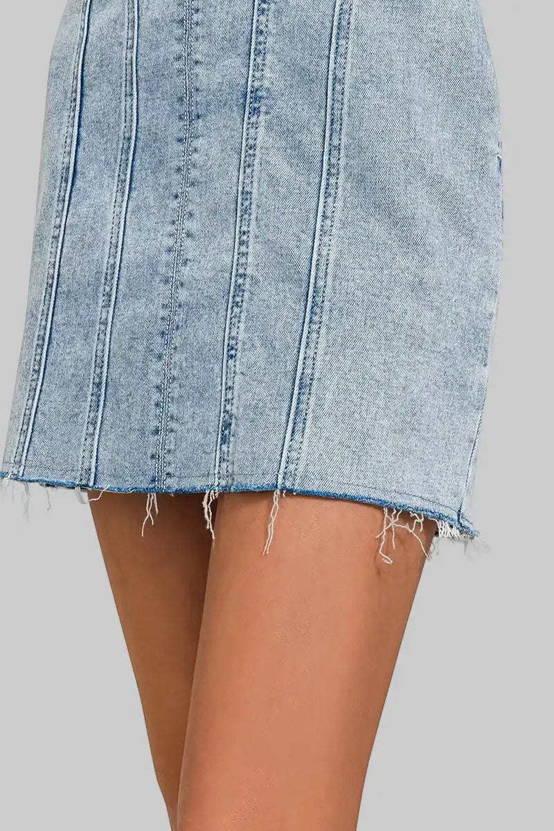Kehlani Cotton Denim Mini Dress