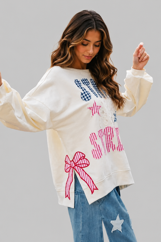 Lily Stars & Stripes Patches Sweatshirt