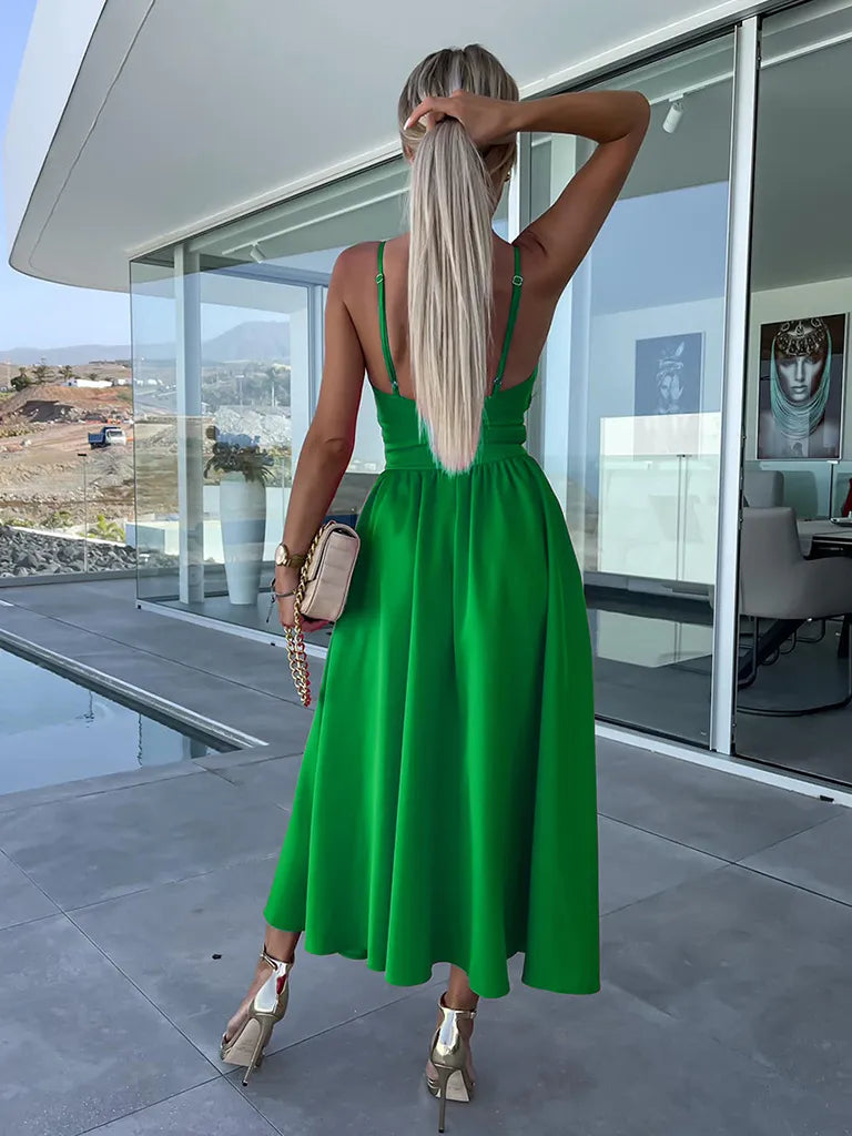 Lindsey Woven Sexy Bow Cutout Maxi Dress