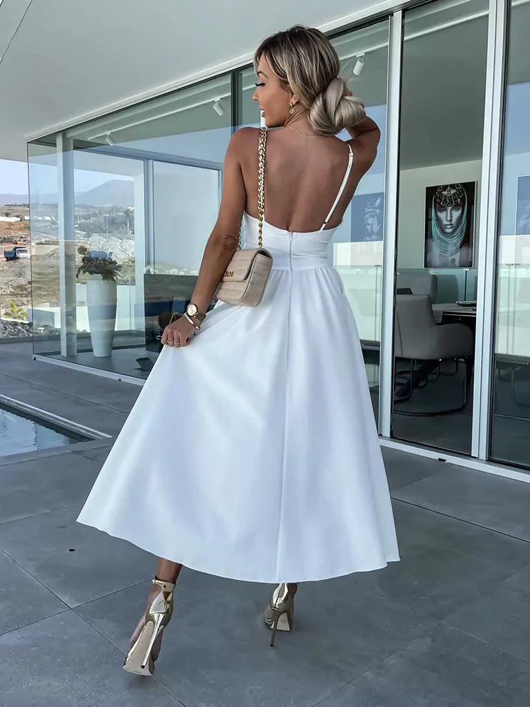 Lindsey Woven Sexy Bow Cutout Maxi Dress
