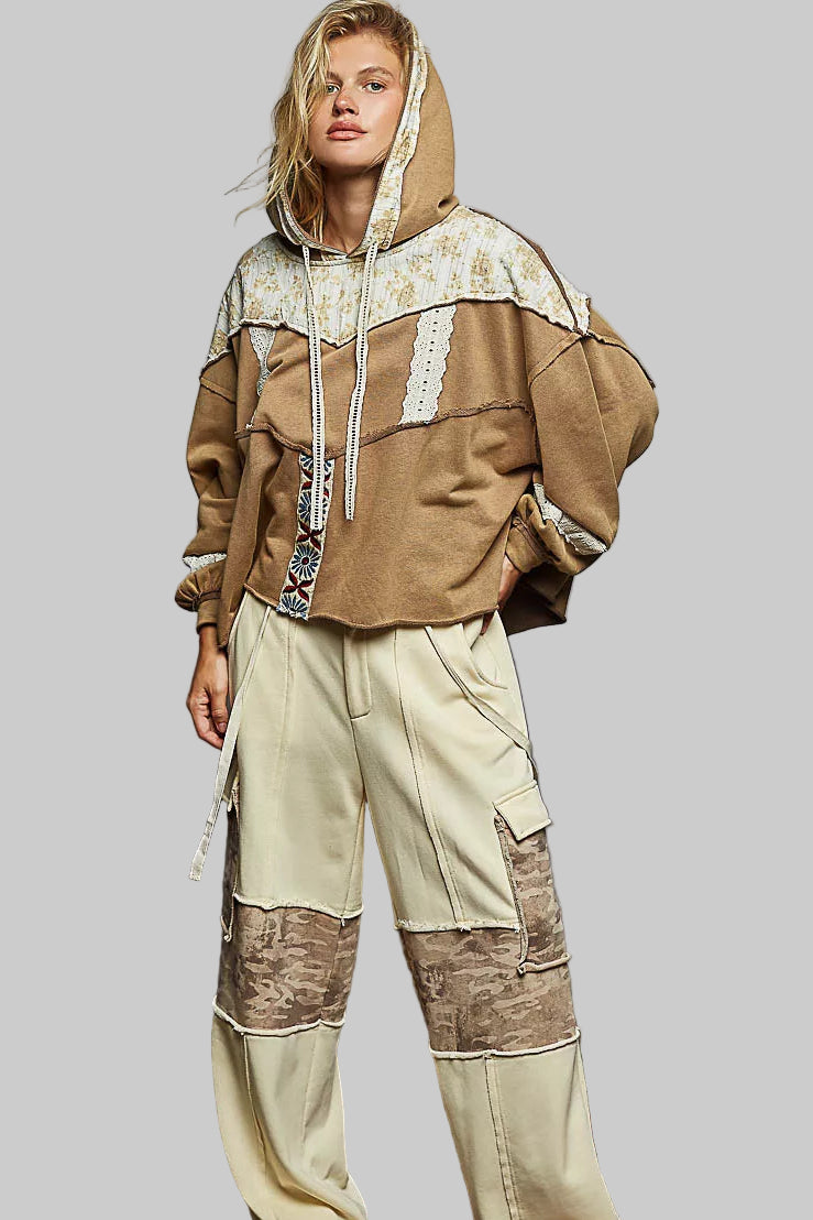 Mary Terry & Gauze Cocoa Floral Trum Hoodie