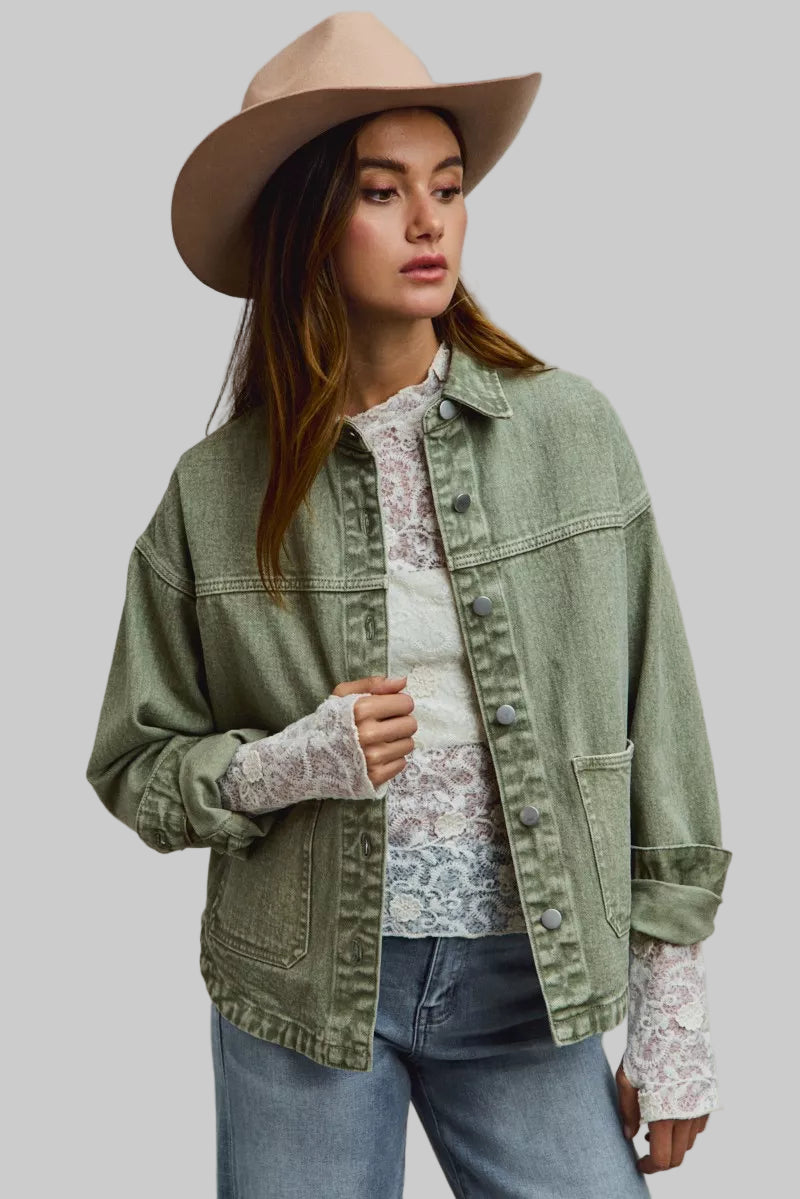 Melanie Boho Vintage Washed Twill Jacket