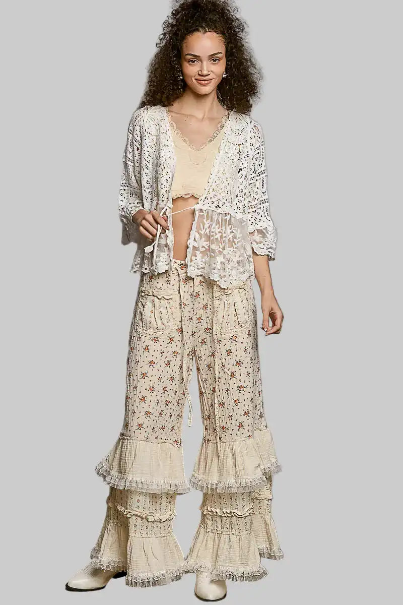 Sadie Boho Floral Lace Crochet Cardigan