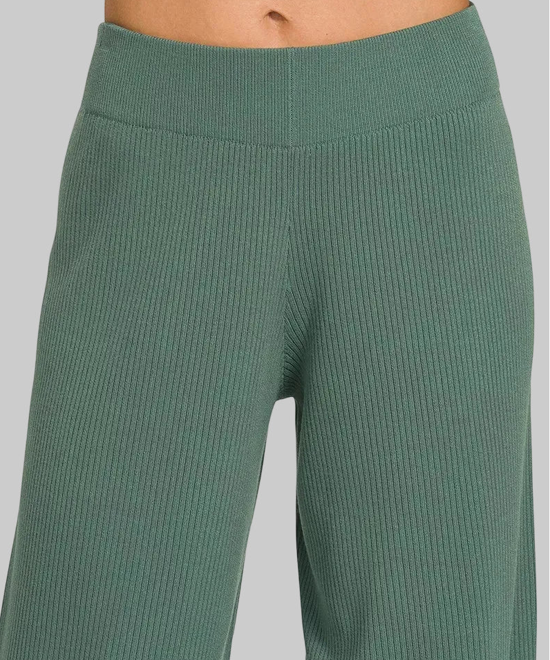Tessa Ribbed Sweater Top & Pants Set - Jade