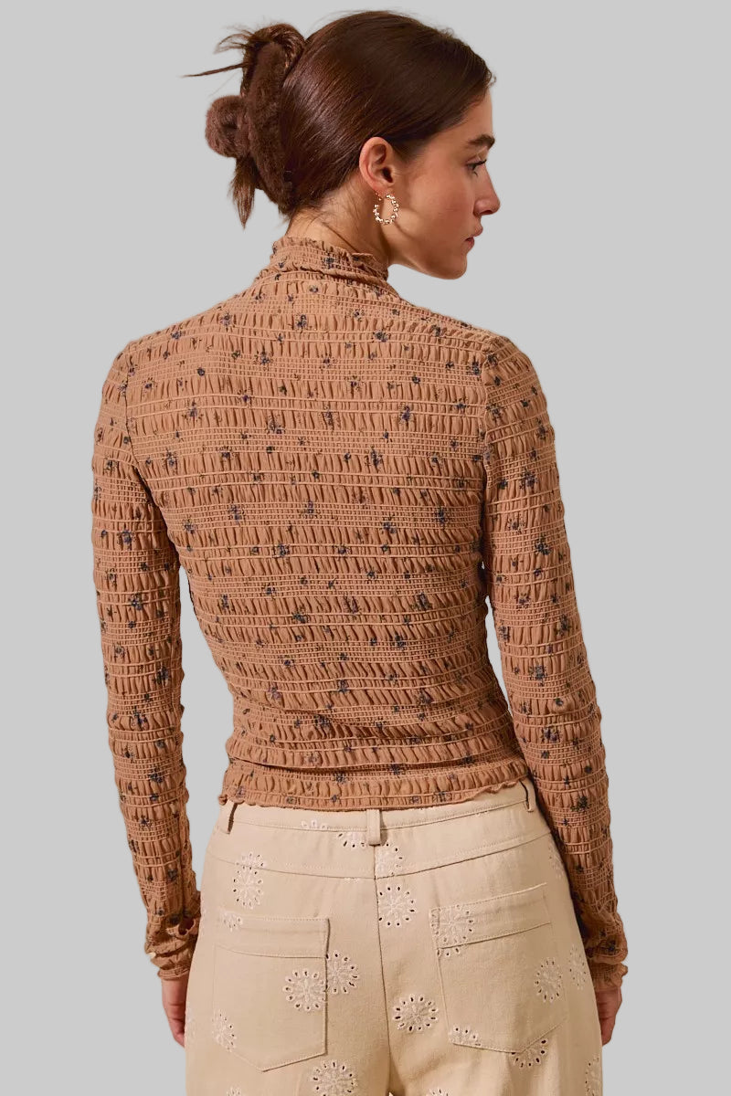 Tiffany Boho Floral Textured Knit Top