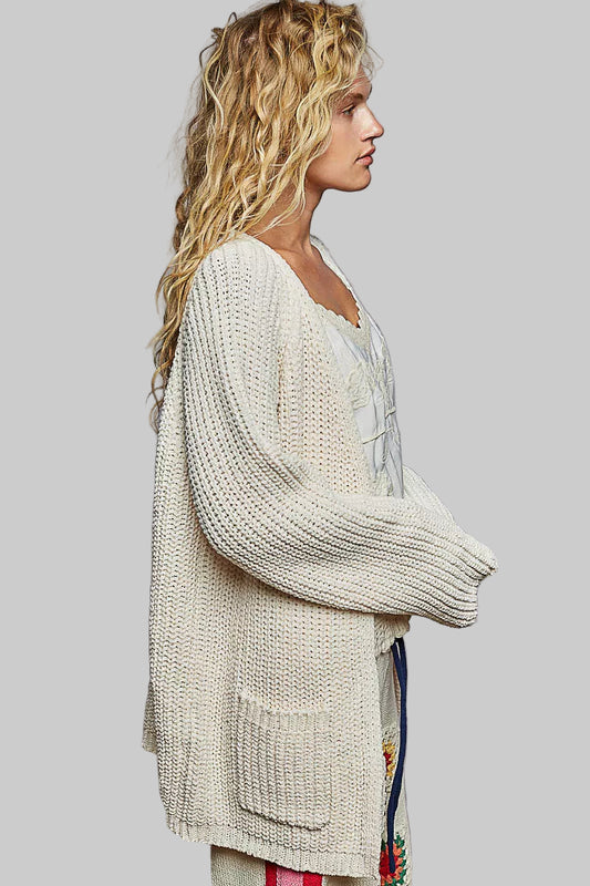 Vivian Bohemian Knit Cardigan with Front Pocket