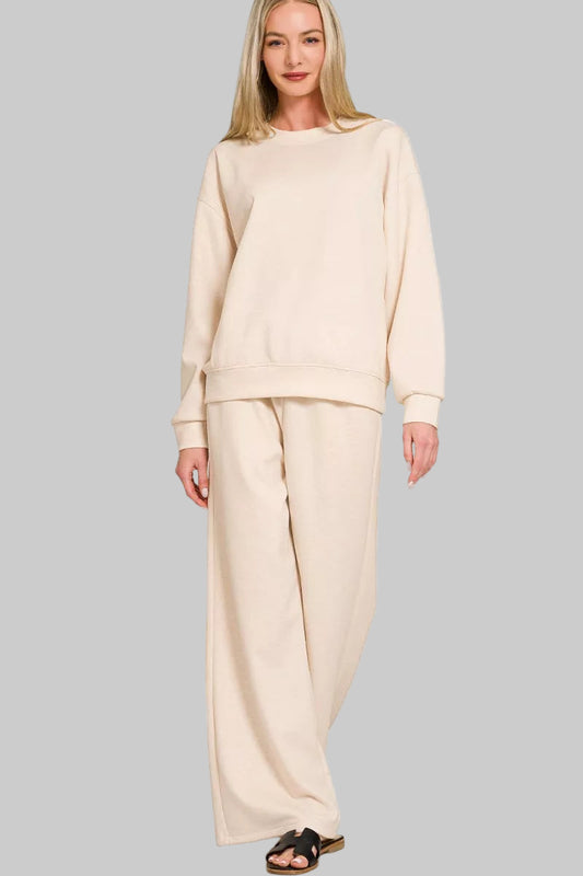 Zoey Crewneck Pullover and Pants Sweat Set