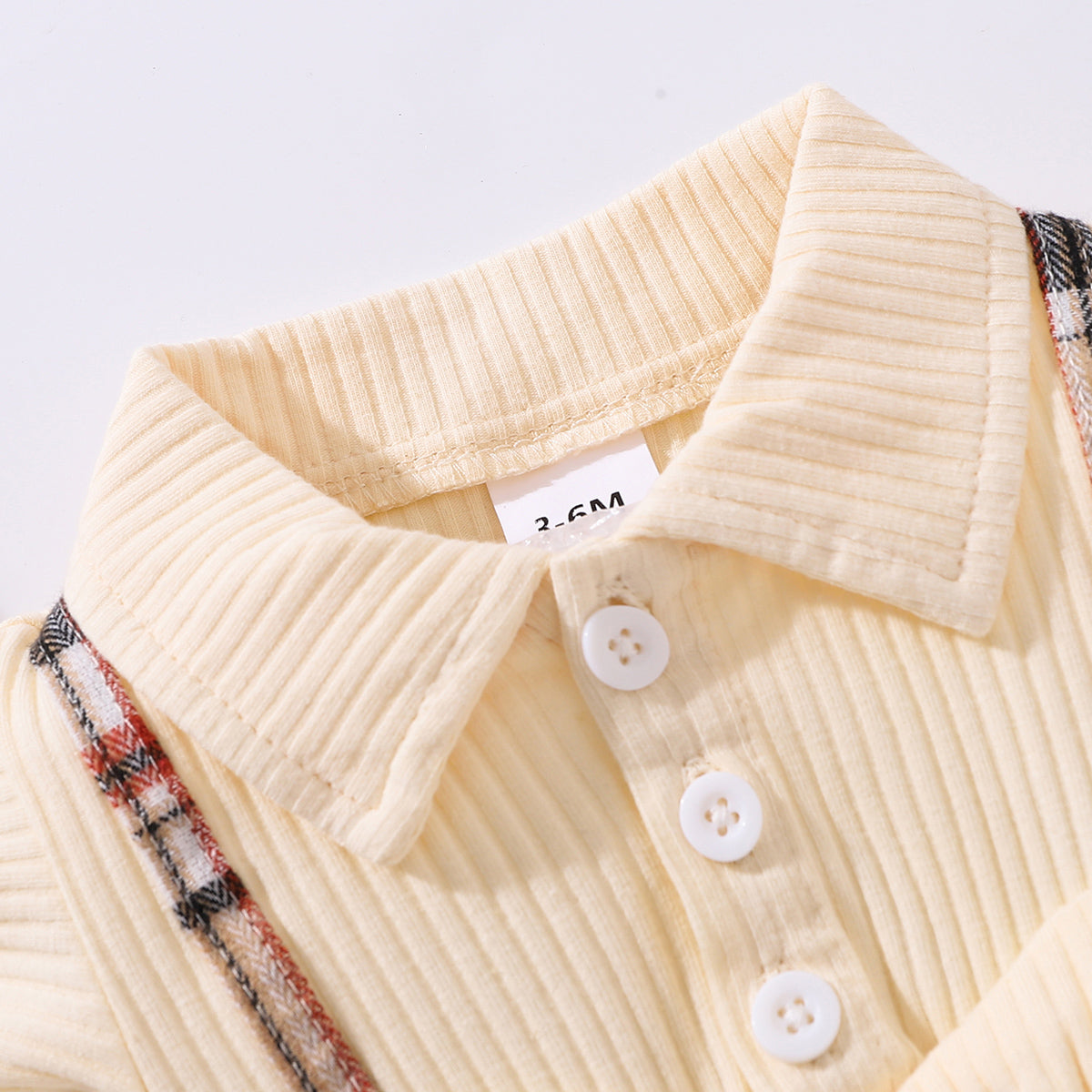 Little Baby Girl Plaid Collared Bow Detail Dress