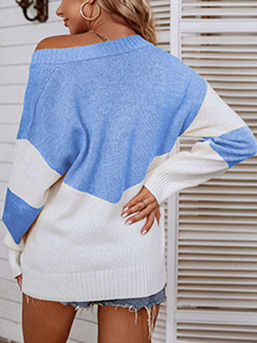 Bohemian Ribbed Mock Neck Lantern Sleeve Sweater Dress