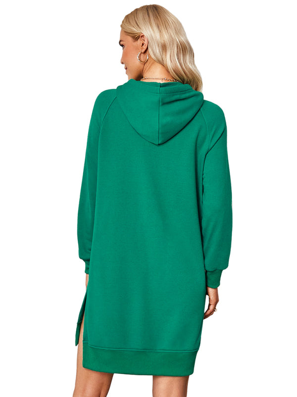 Hooded Los Angeles California Sporty Street Sweatshirt Dress