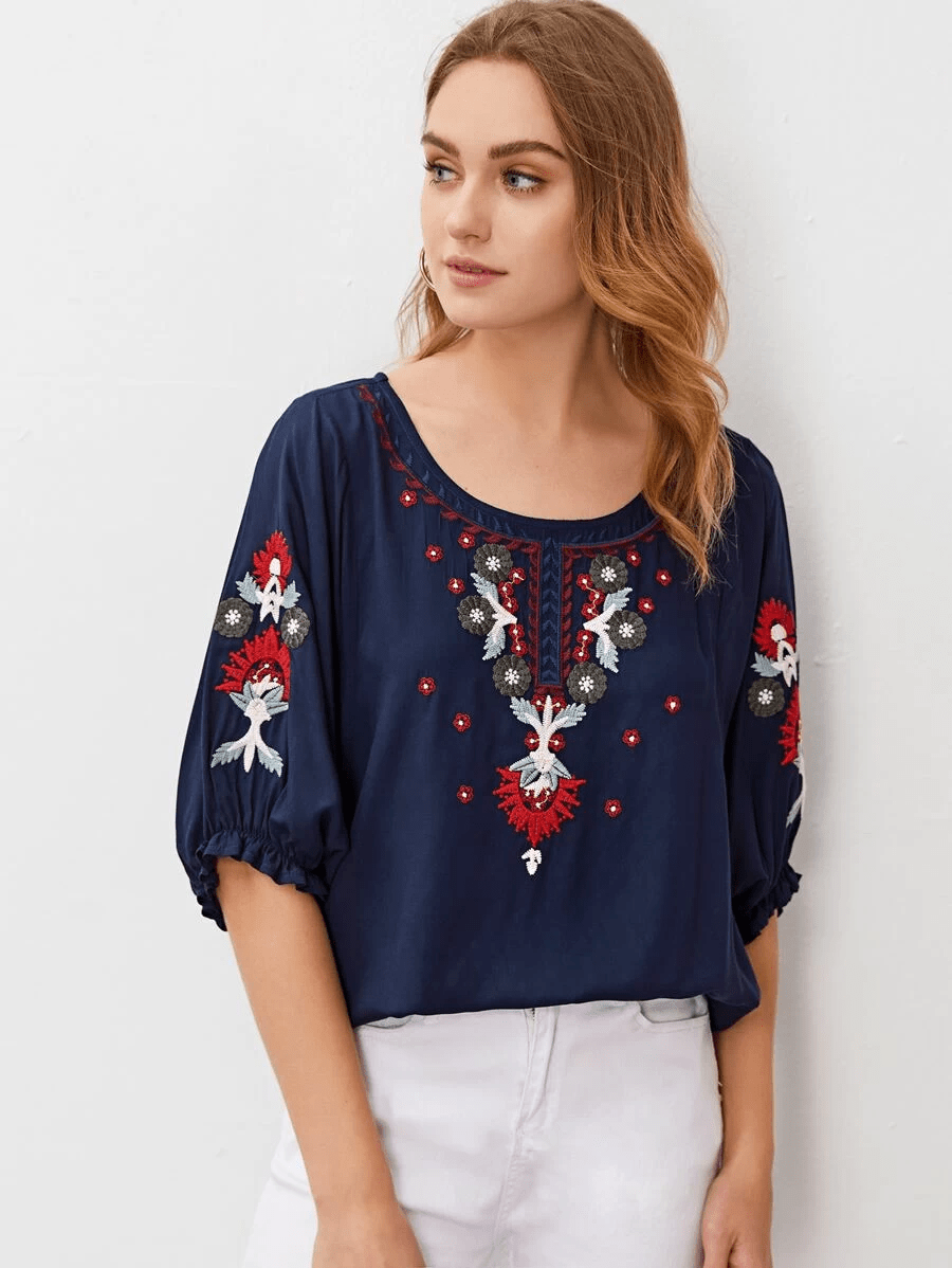 Boho Striped Off-Shoulder Frill Hem Knit Crop Top