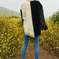 Bohemian Leopard Oversized Half and Half Pullover Sweater