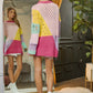 Bohemian Rocker Color Block Distressed Detail Pullover Sweater