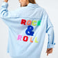 Bohemian Multi Color Rock & Roll Fringed Hem Detail Shirt