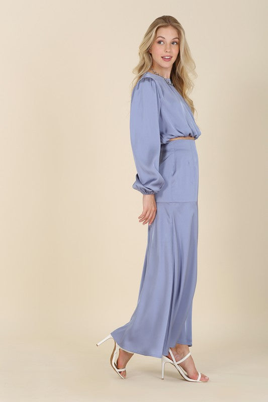Bohemian Dressed Up Satin Two-Piece Mermaid Dress Set