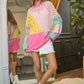 Bohemian Rocker Color Block Distressed Detail Pullover Sweater
