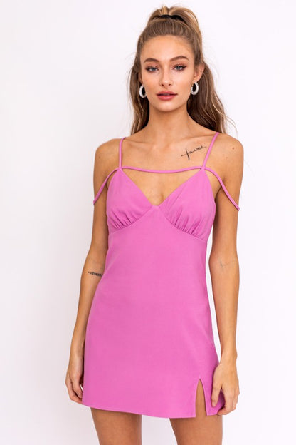 Bohemian Strap Detail Mini Tank Slip Dress