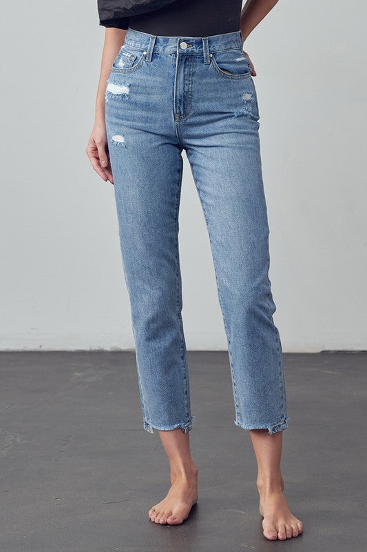 Bohemian High Rise Cropped Girlfriend Jeans