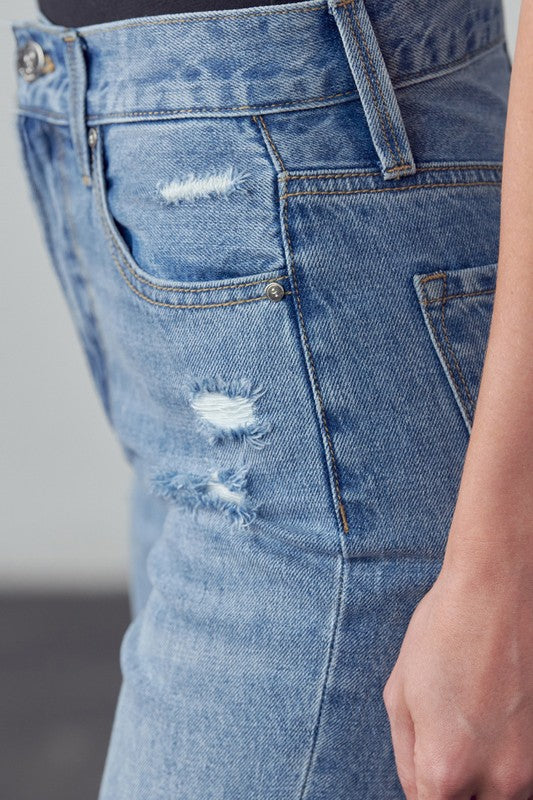 Bohemian High Rise Cropped Girlfriend Jeans
