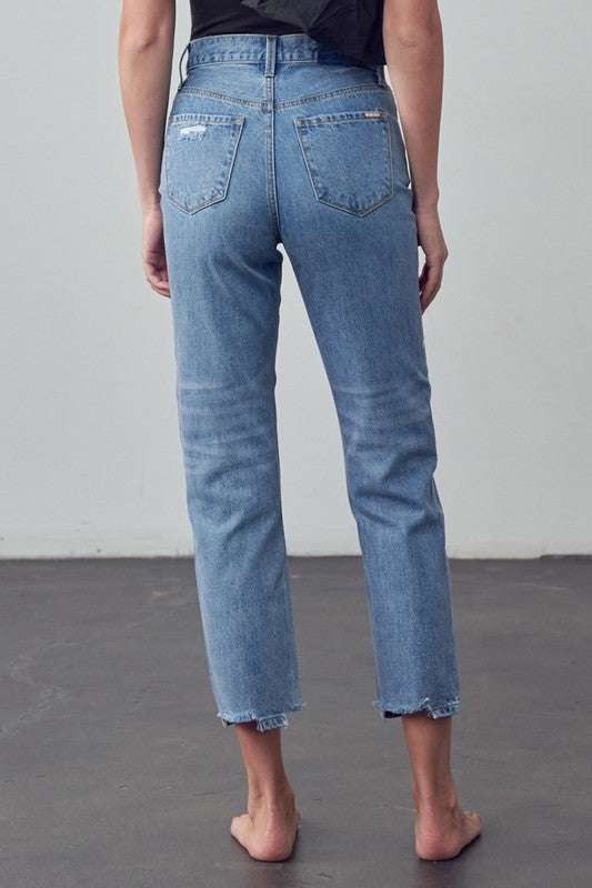 Bohemian High Rise Cropped Girlfriend Jeans