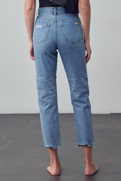 Bohemian High Rise Cropped Girlfriend Jeans