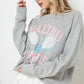 Bohemian French Terry Tennis Graphic Pullover Sweatshirt